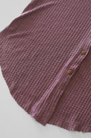 Carly Waffle Thermal Tunic Top Dark Rose