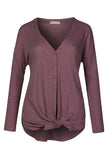 Carly Waffle Thermal Tunic Top Dark Rose