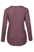 Carly Waffle Thermal Tunic Top Dark Rose