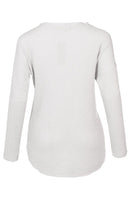 Carly Waffle Thermal Long Sleeve Tie Tunic Top Off White