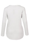Carly Waffle Thermal Long Sleeve Tie Tunic Top Off White