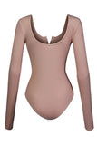 Thumb Hole Thermal Ribbed Knit Henley Bodysuit