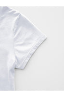 Fitted V Neck Short Sleeve T-shirt Top - Heather Grey