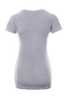 Fitted V Neck Short Sleeve T-shirt Top - Heather Grey