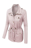 Anorak Utility Military Jacket with Drawstring - Blush