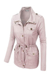 Anorak Utility Military Jacket with Drawstring - Blush