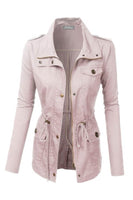 Anorak Utility Military Jacket with Drawstring - Blush