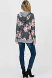 FRENCH TERRY FLORAL PRINT HOODIE